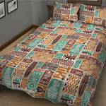 Tropical Tiki Pattern Print Quilt Bed Set
