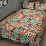 Tropical Tiki Pattern Print Quilt Bed Set