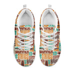 Tropical Tiki Pattern Print White Sneakers
