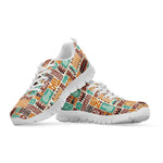 Tropical Tiki Pattern Print White Sneakers