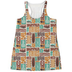 Tropical Tiki Pattern Print Women's Racerback Tank Top