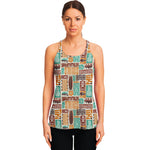 Tropical Tiki Pattern Print Women's Racerback Tank Top