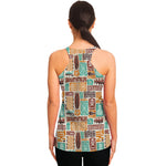 Tropical Tiki Pattern Print Women's Racerback Tank Top