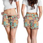 Tropical Tiki Pattern Print Women's Shorts