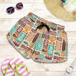 Tropical Tiki Pattern Print Women's Shorts