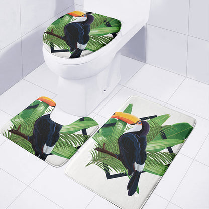 Tropical Toco  Toucan Print 3 Piece Bath Mat Set