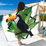 Tropical Toco  Toucan Print Beach Sarong Wrap