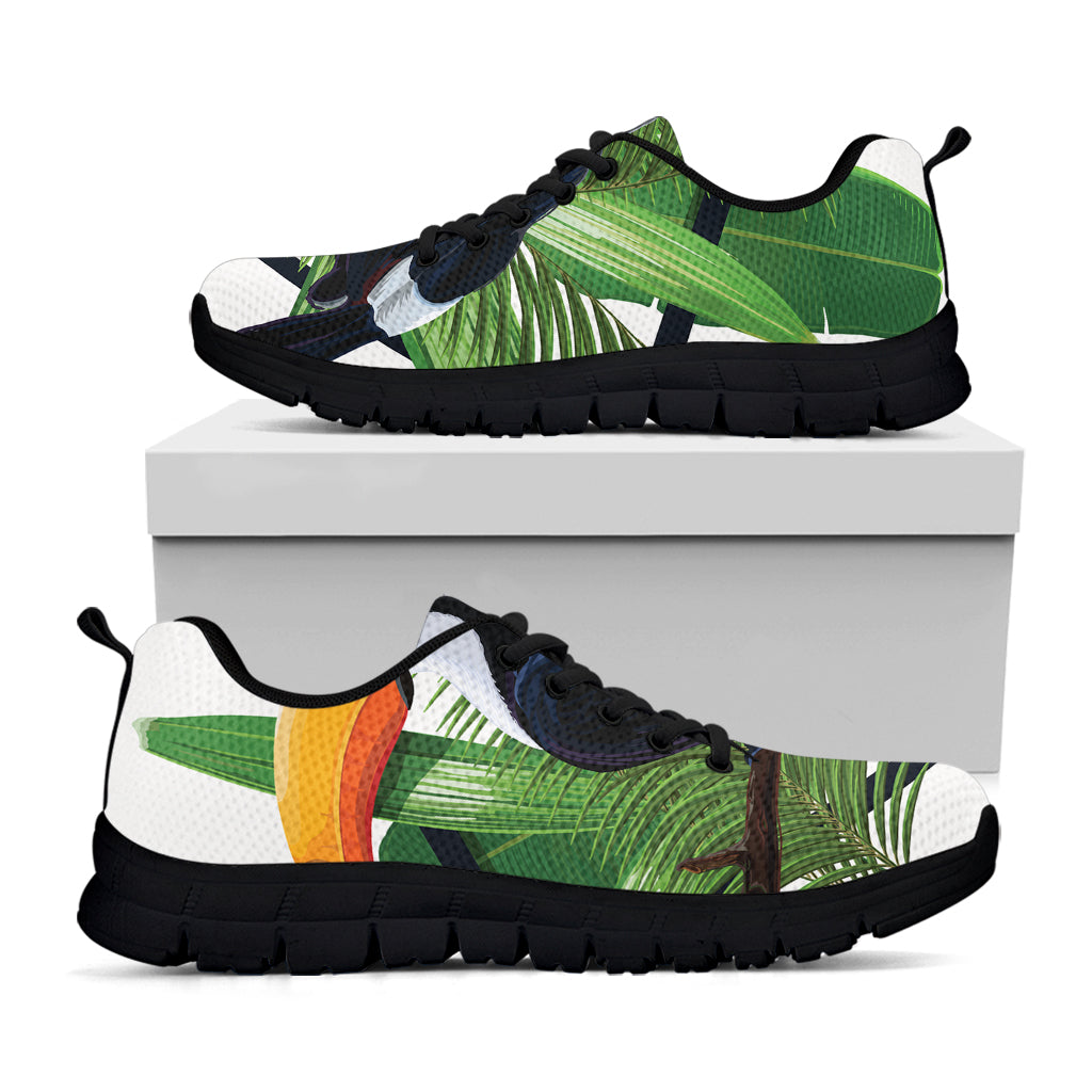 Tropical Toco  Toucan Print Black Sneakers