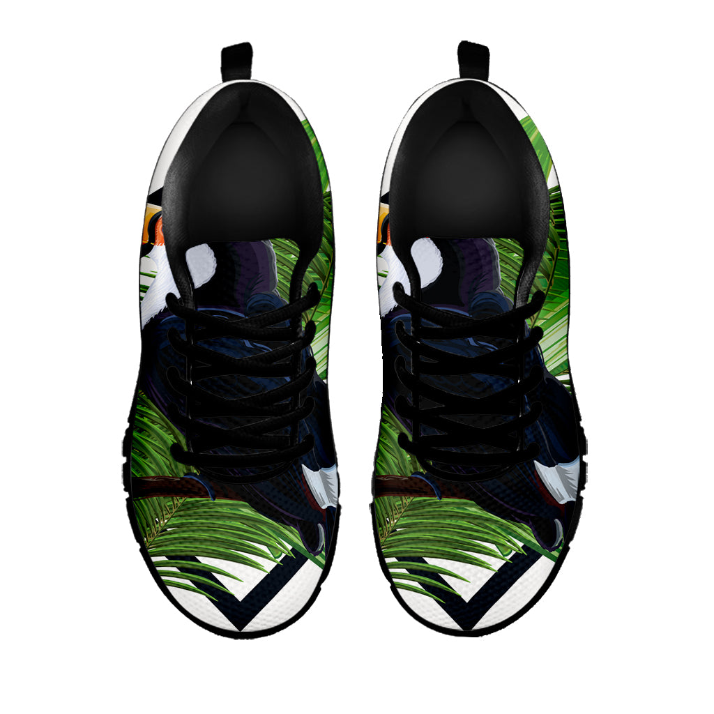 Tropical Toco  Toucan Print Black Sneakers