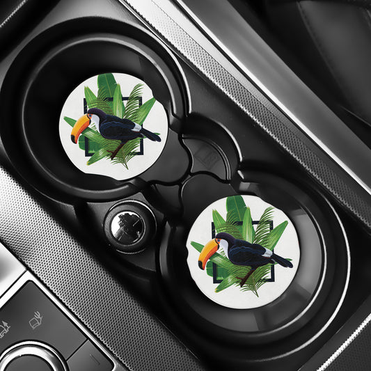 Tropical Toco  Toucan Print Car Coasters