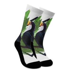 Tropical Toco  Toucan Print Crew Socks