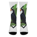 Tropical Toco Toucan Print Crew Socks