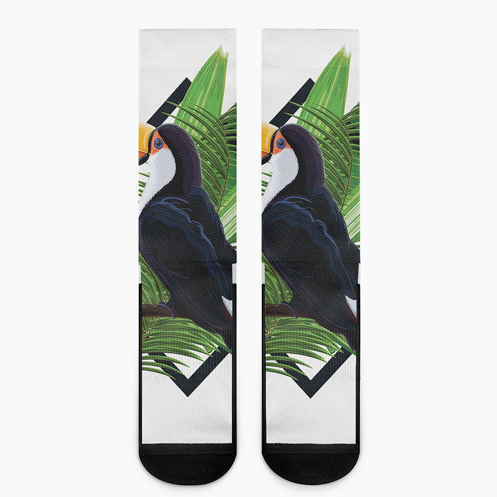 Tropical Toco  Toucan Print Crew Socks