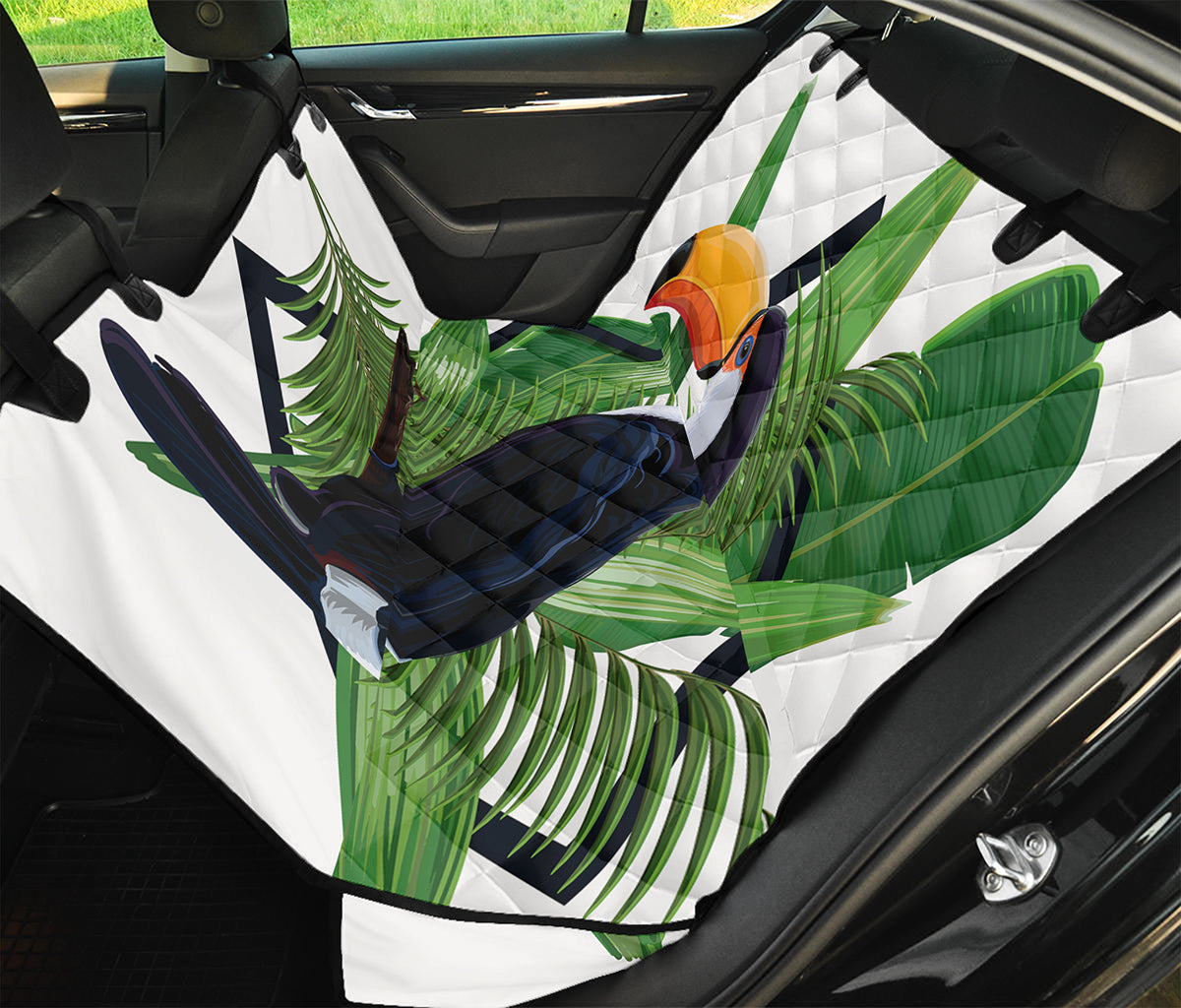 Tropical Toco  Toucan Print Pet Car Back Seat Cover