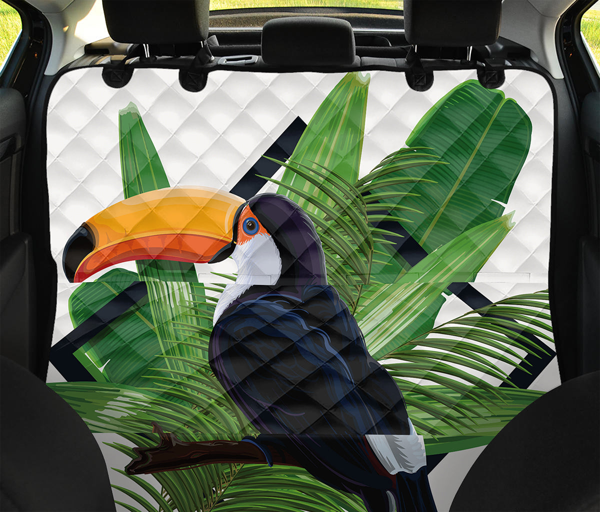 Tropical Toco  Toucan Print Pet Car Back Seat Cover