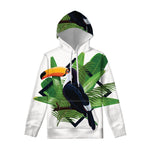 Tropical Toco  Toucan Print Pullover Hoodie