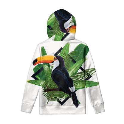 Tropical Toco  Toucan Print Pullover Hoodie