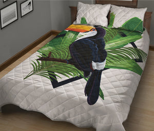 Tropical Toco  Toucan Print Quilt Bed Set