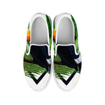 Tropical Toco  Toucan Print White Slip On Shoes