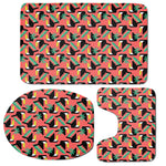 Tropical Toco Toucan Pattern Print 3 Piece Bath Mat Set