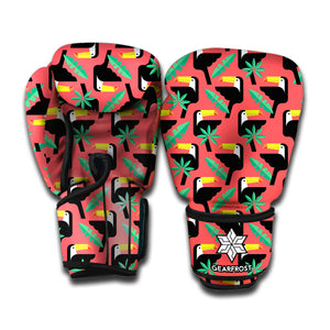 Tropical Toco Toucan Pattern Print Boxing Gloves