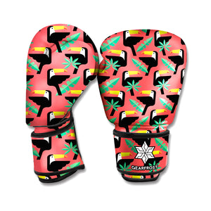 Tropical Toco Toucan Pattern Print Boxing Gloves