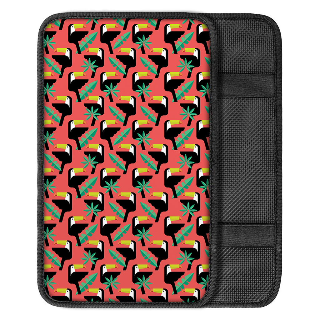 Tropical Toco Toucan Pattern Print Car Center Console Cover