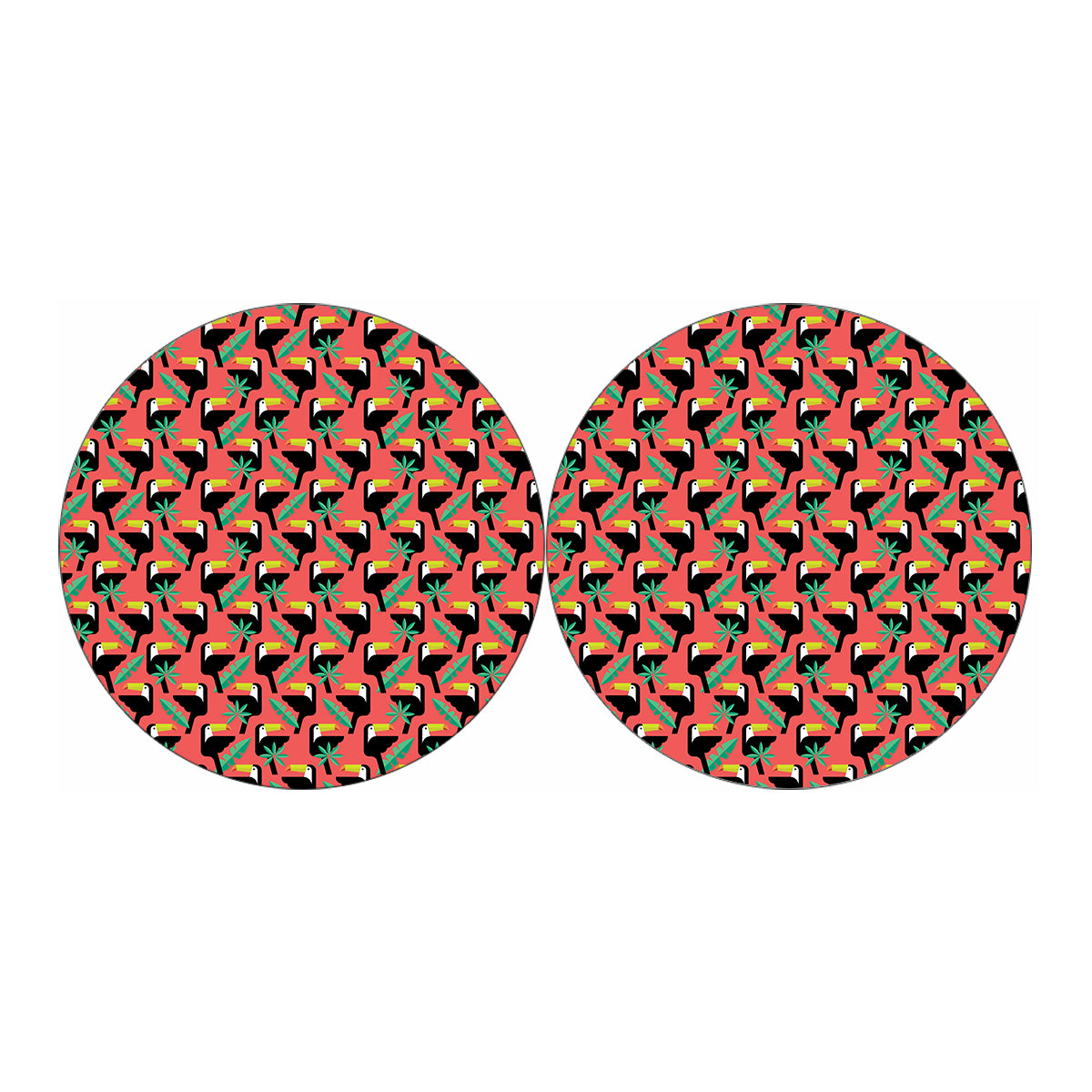 Tropical Toco Toucan Pattern Print Car Coasters