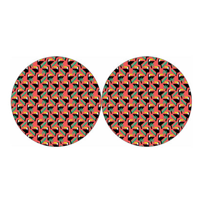 Tropical Toco Toucan Pattern Print Car Coasters