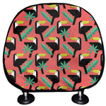 Tropical Toco Toucan Pattern Print Car Headrest Covers