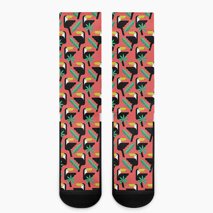 Tropical Toco Toucan Pattern Print Crew Socks
