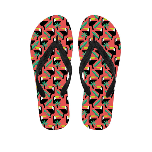 Tropical Toco Toucan Pattern Print Flip Flops