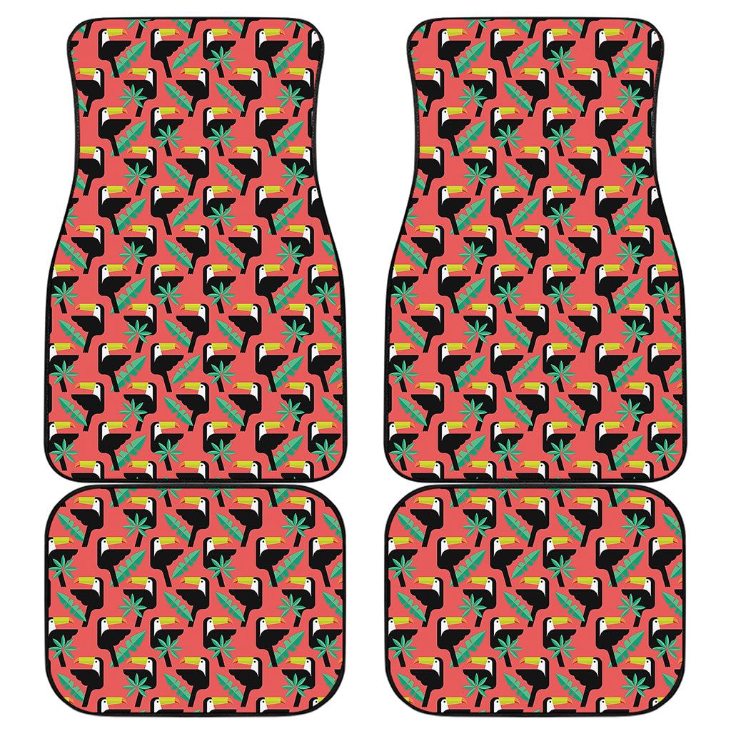 Tropical Toco Toucan Pattern Print Front and Back Car Floor Mats