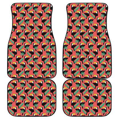 Tropical Toco Toucan Pattern Print Front and Back Car Floor Mats
