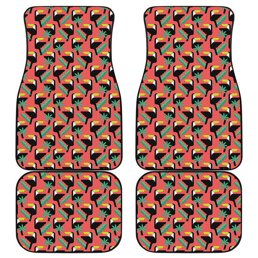 Tropical Toco Toucan Pattern Print Front and Back Car Floor Mats