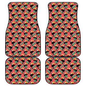 Tropical Toco Toucan Pattern Print Front and Back Car Floor Mats