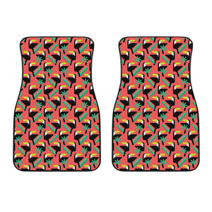 Tropical Toco Toucan Pattern Print Front Car Floor Mats