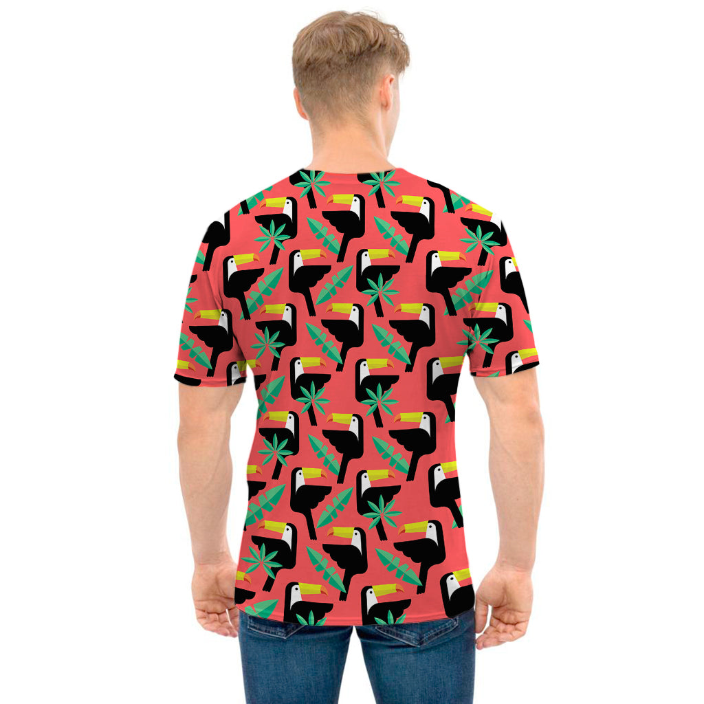 Tropical Toco Toucan Pattern Print Men's T-Shirt