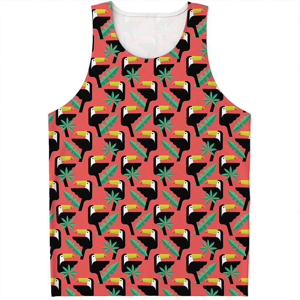 Tropical Toco Toucan Pattern Print Men's Tank Top