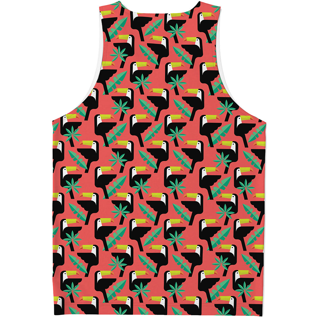 Tropical Toco Toucan Pattern Print Men's Tank Top