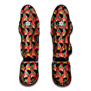 Tropical Toco Toucan Pattern Print Muay Thai Shin Guard