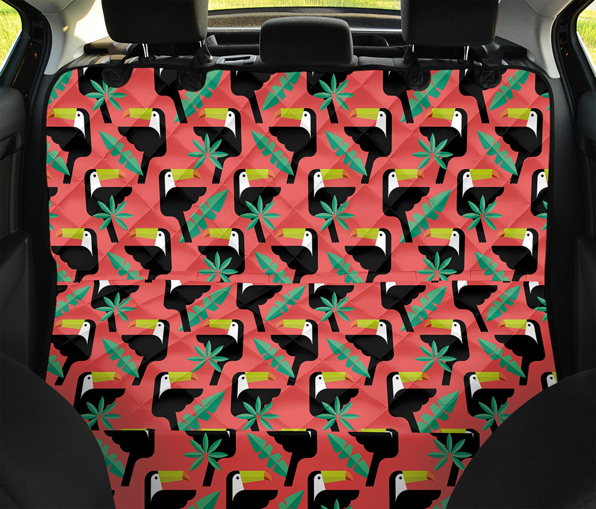 Tropical Toco Toucan Pattern Print Pet Car Back Seat Cover