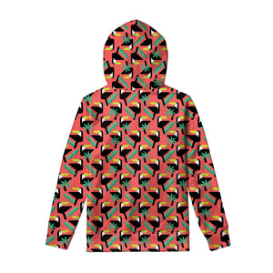 Tropical Toco Toucan Pattern Print Pullover Hoodie