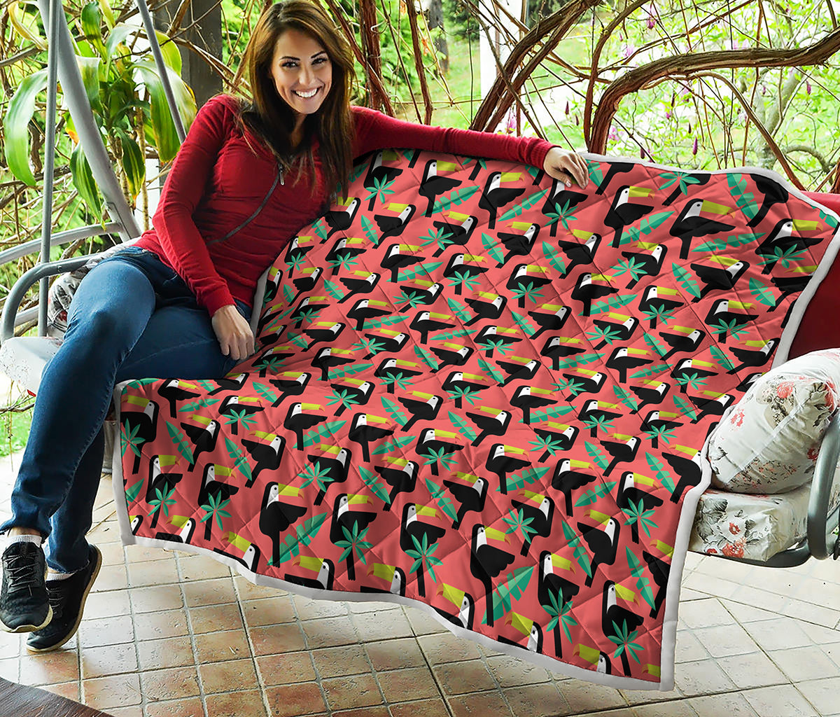 Tropical Toco Toucan Pattern Print Quilt