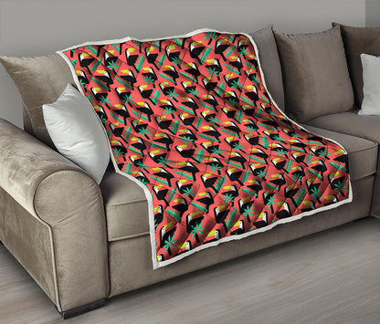 Tropical Toco Toucan Pattern Print Quilt