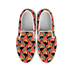 Tropical Toco Toucan Pattern Print White Slip On Shoes