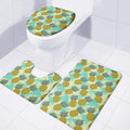 Tropical Vintage Pineapple Pattern Print 3 Piece Bath Mat Set