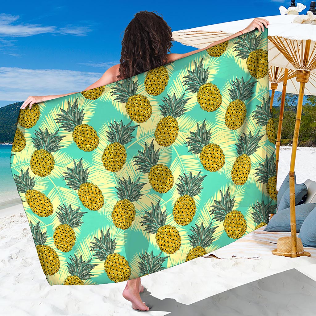 Tropical Vintage Pineapple Pattern Print Beach Sarong Wrap