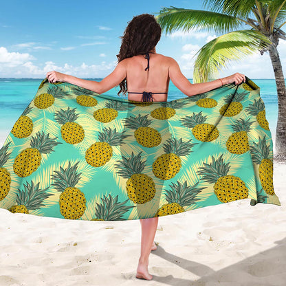 Tropical Vintage Pineapple Pattern Print Beach Sarong Wrap
