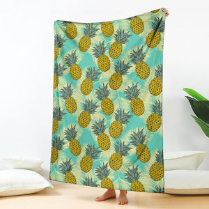 Tropical Vintage Pineapple Pattern Print Blanket